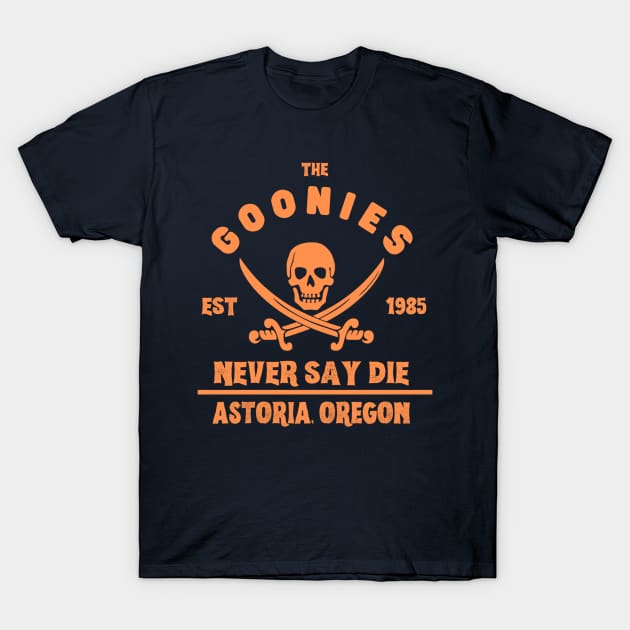 The Goonies Never Say Die gold T-Shirt by Draw One Last Breath Horror 